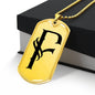 Initial F v001-31 - 18k Gold Finished Luxury Dog Tag Necklace