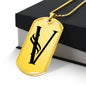 Initial V v001-31 - 18k Gold Finished Luxury Dog Tag Necklace