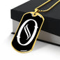 Initial O v001-33 - 18k Gold Finished Luxury Dog Tag Necklace