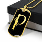 Initial P v001-32 - 18k Gold Finished Luxury Dog Tag Necklace