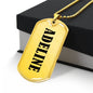 Adeline v01 - 18k Gold Finished Luxury Dog Tag Necklace