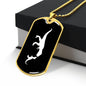 Mama Dinosaur With 1 Hatchling v3 - 18k Gold Finished Luxury Dog Tag Necklace
