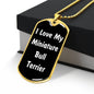 Love My Miniature Bull Terrier v6 - 18k Gold Finished Luxury Dog Tag Necklace