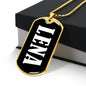 Lena v01w - 18k Gold Finished Luxury Dog Tag Necklace