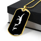 Mama Dinosaur With 2 Hatchlings v3 - 18k Gold Finished Luxury Dog Tag Necklace