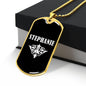 Stephanie v03a - 18k Gold Finished Luxury Dog Tag Necklace