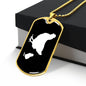 Mama Chicken With 1 Chick v3 - 18k Gold Finished Luxury Dog Tag Necklace