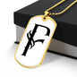 Initial F v001-34 - 18k Gold Finished Luxury Dog Tag Necklace