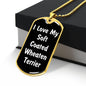 Love My Soft Coated Wheaten Terrier v6 - 18k Gold Finished Luxury Dog Tag Necklace