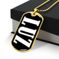 Luz v01w - 18k Gold Finished Luxury Dog Tag Necklace