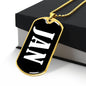 Jan v01w - 18k Gold Finished Luxury Dog Tag Necklace