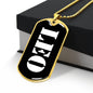 Leo v3 - 18k Gold Finished Luxury Dog Tag Necklace