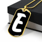 Initial E v3b - 18k Gold Finished Luxury Dog Tag Necklace