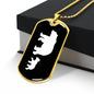 Mama Bear With 1 Cub v3 - 18k Gold Finished Luxury Dog Tag Necklace