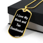 Love My Black and Tan Coonhound v6 - 18k Gold Finished Luxury Dog Tag Necklace