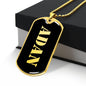 Adan v2 - 18k Gold Finished Luxury Dog Tag Necklace