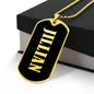 Jillian v02 - 18k Gold Finished Luxury Dog Tag Necklace