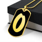 Initial O v2b - 18k Gold Finished Luxury Dog Tag Necklace