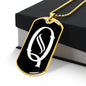 Initial Q v001-33 - 18k Gold Finished Luxury Dog Tag Necklace