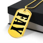 Fay v01 - 18k Gold Finished Luxury Dog Tag Necklace