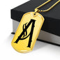 Initial A v001-31 - 18k Gold Finished Luxury Dog Tag Necklace
