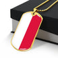Polish Flag - 18k Gold Finished Luxury Dog Tag Necklace