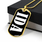 Ida v01w - 18k Gold Finished Luxury Dog Tag Necklace
