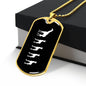Mama Giraffe With 4 Calves v3 - 18k Gold Finished Luxury Dog Tag Necklace
