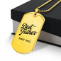 Best Father Since 2023 - 18k Gold Finished Luxury Dog Tag Necklace