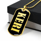 Keri v02 - 18k Gold Finished Luxury Dog Tag Necklace