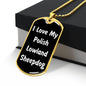 Love My Polish Lowland Sheepdog v6 - 18k Gold Finished Luxury Dog Tag Necklace