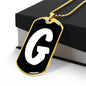 Initial G v3b - 18k Gold Finished Luxury Dog Tag Necklace