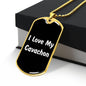 Love My Cavachon v6 - 18k Gold Finished Luxury Dog Tag Necklace