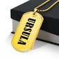 Ursula v01 - 18k Gold Finished Luxury Dog Tag Necklace