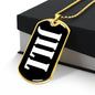 Jill v01w - 18k Gold Finished Luxury Dog Tag Necklace