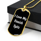 Love My Finnish Spitz v6 - 18k Gold Finished Luxury Dog Tag Necklace