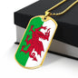 Welsh Flag - 18k Gold Finished Luxury Dog Tag Necklace