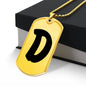 Initial D v1b - 18k Gold Finished Luxury Dog Tag Necklace