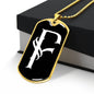 Initial F v001-33 - 18k Gold Finished Luxury Dog Tag Necklace