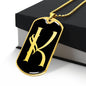Initial K v001-32 - 18k Gold Finished Luxury Dog Tag Necklace