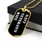 Navy Veteran's Wife v3 - 18k Gold Finished Luxury Dog Tag Necklace
