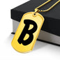 Initial B v1b - 18k Gold Finished Luxury Dog Tag Necklace