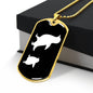 Mama Penguin With 1 Chick v3 - 18k Gold Finished Luxury Dog Tag Necklace