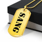 Sang - 18k Gold Finished Luxury Dog Tag Necklace