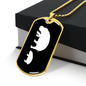 Mama Hippo With 1 Calf v3 - 18k Gold Finished Luxury Dog Tag Necklace