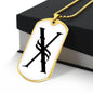 Initial X v001-34 - 18k Gold Finished Luxury Dog Tag Necklace