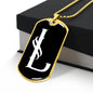 Initial L v001-33 - 18k Gold Finished Luxury Dog Tag Necklace