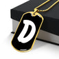 Initial D v3b - 18k Gold Finished Luxury Dog Tag Necklace