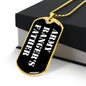 Army Ranger's Father v3 - 18k Gold Finished Luxury Dog Tag Necklace