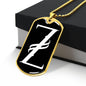 Initial Z v001-33 - 18k Gold Finished Luxury Dog Tag Necklace